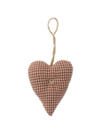 Hanging fabric hearts brown