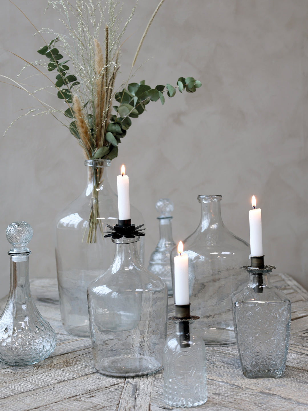 Candle holder for bottle