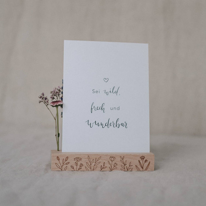 Card and flower holder flower meadow
