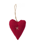 Fabric hearts red