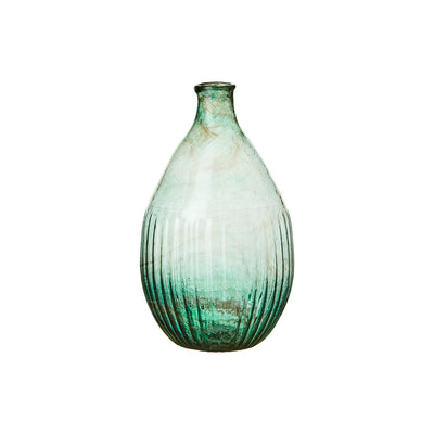 Green Glass Vase - Teardrop