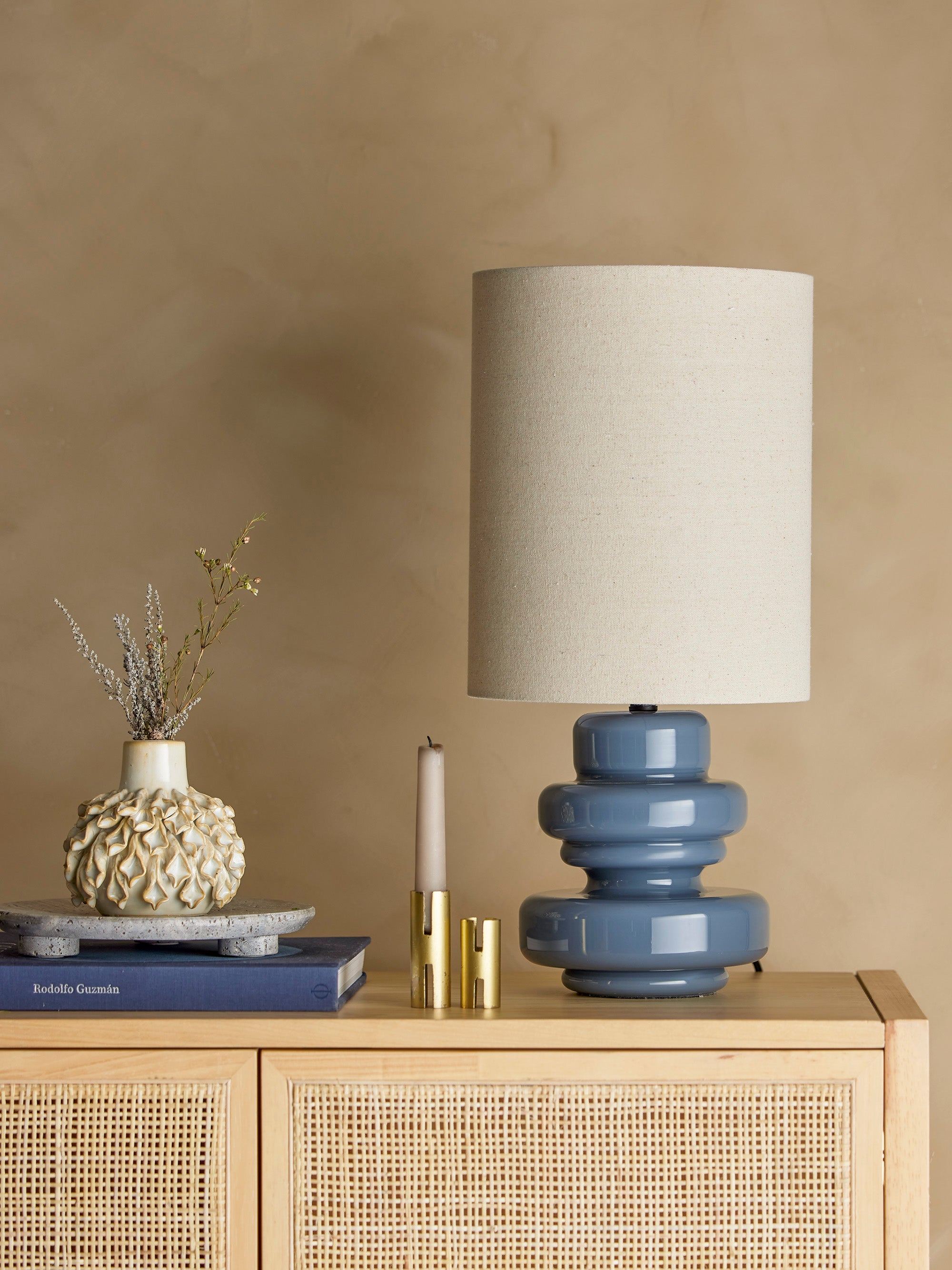 Glass Table Lamp, blue
