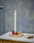 Coze Candle Holder, White, Stoneware