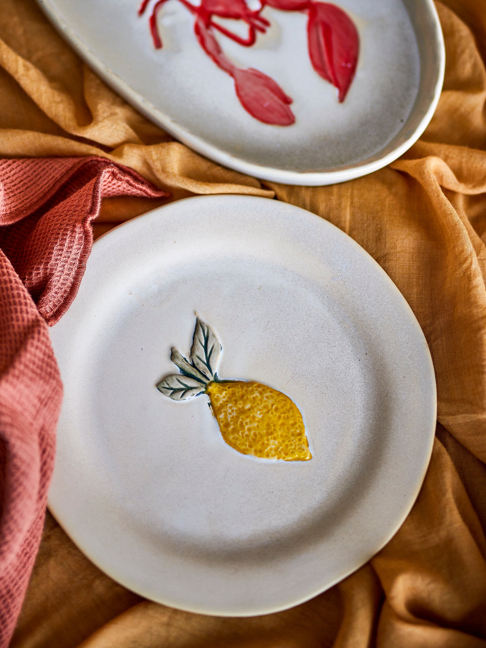 Lemon Plate, Yellow, Stoneware