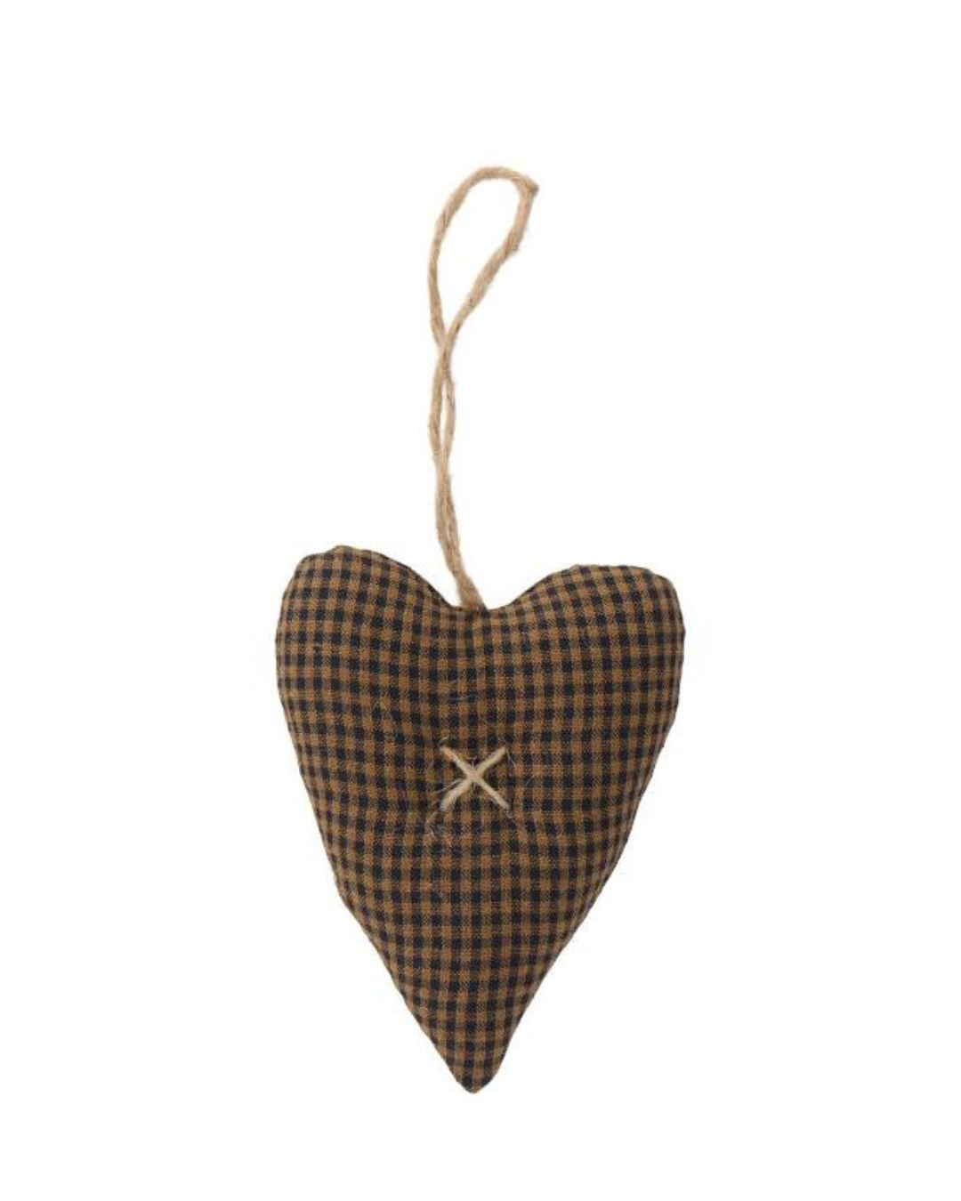 Hanging fabric hearts brown