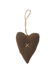 Hanging fabric hearts brown