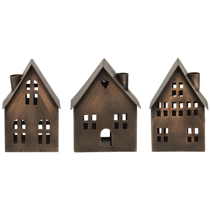 House Candle holder for slim candles - Brown