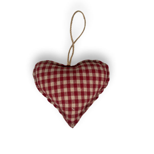 Hanging Heart Red Checks Large