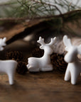 White Porcelain Resting Deer – Mini