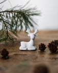 White Porcelain Resting Deer – Mini
