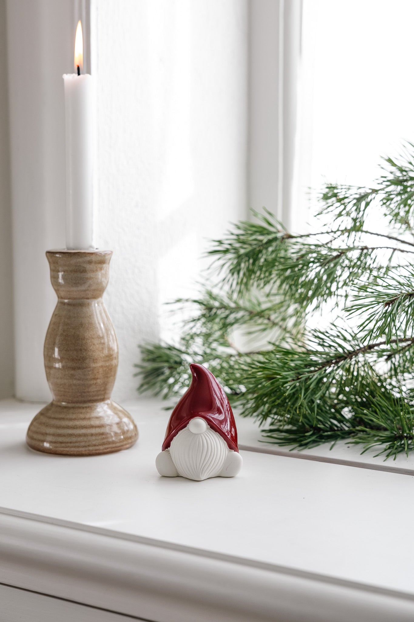 Ceramic Gnome with red hat