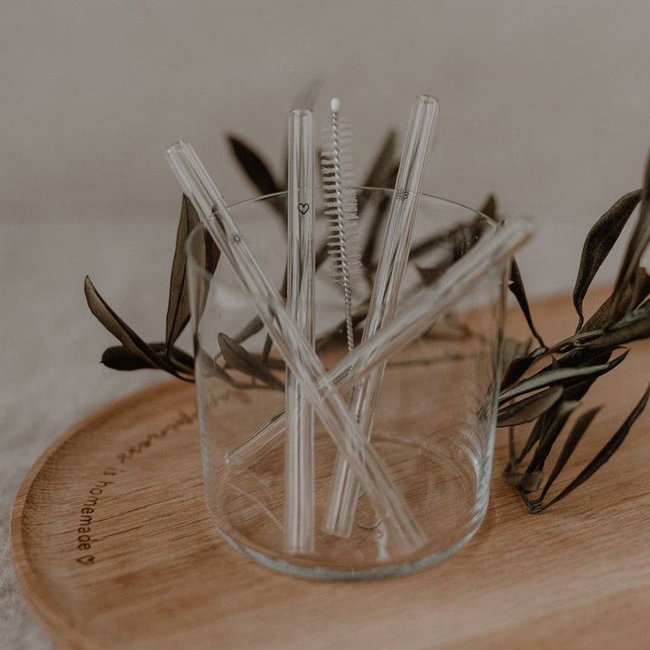 Summer glass straws - set of 4