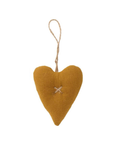 Hanging fabric hearts brown