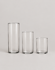 Transparent cylindrical glass