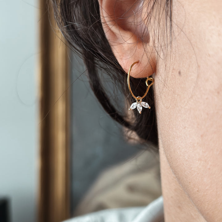Stainless steel hoop earrings with set