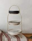 Plate stand, Antique brass finish