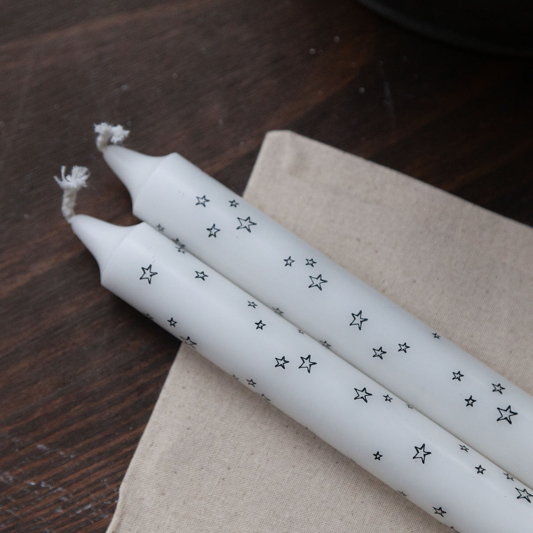 Eco-friendly dinner candle By Kimmi - Lines/stars/hearts