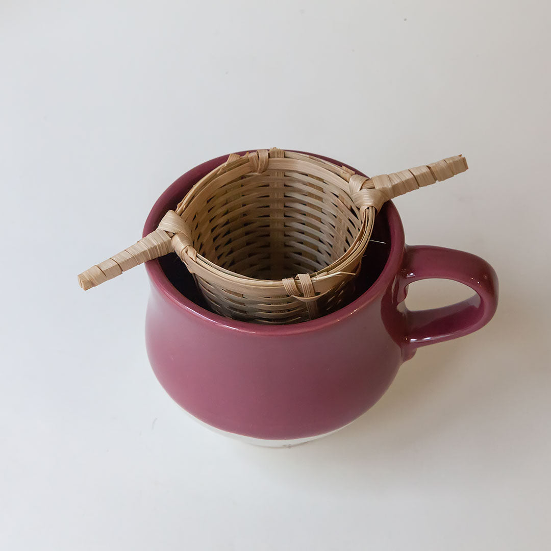 Coador de chá de bambu
