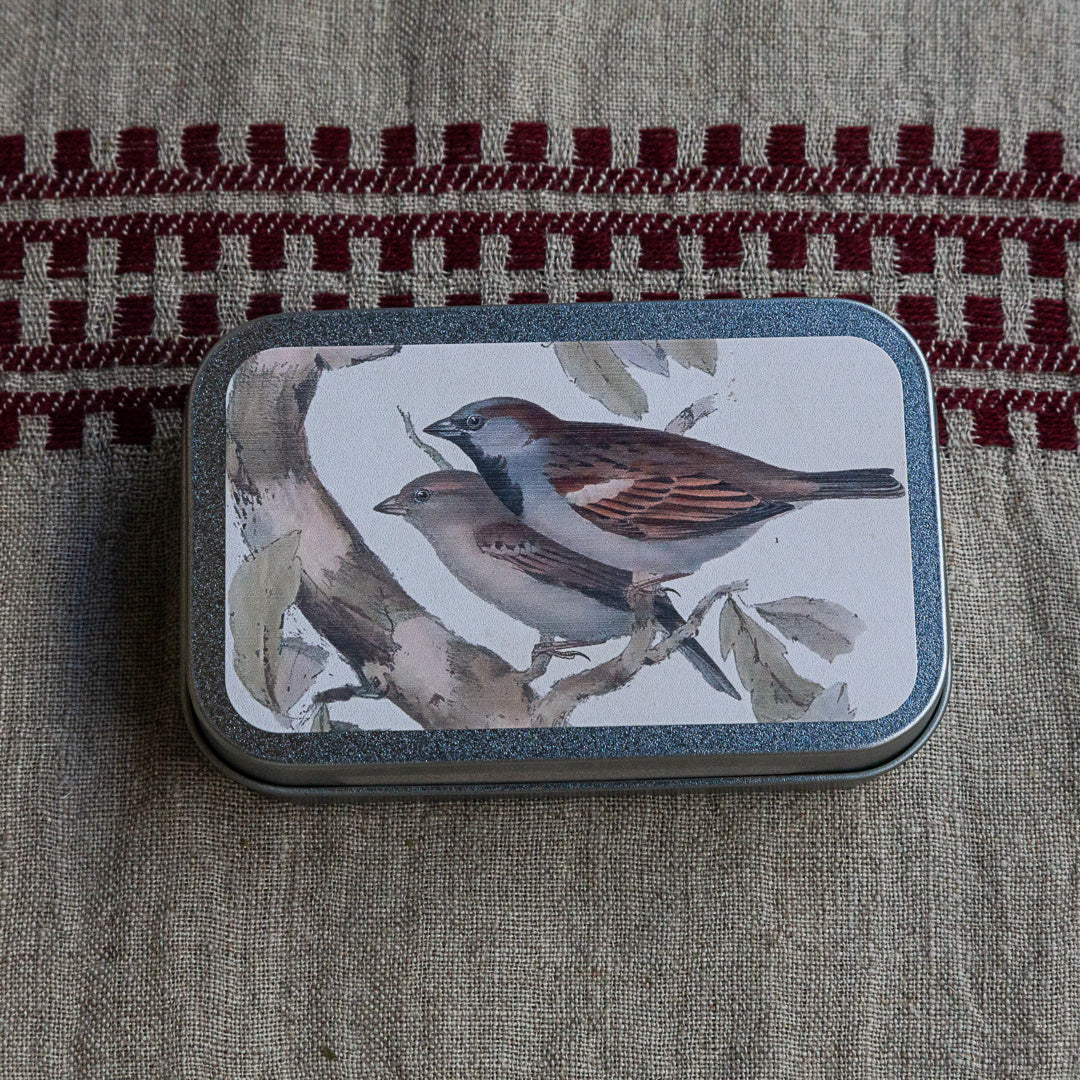 Lata de pastilla - Manzana/Arte de pájaros nórdicos