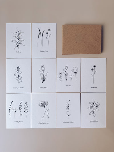 Conjunto de cartas botánicas