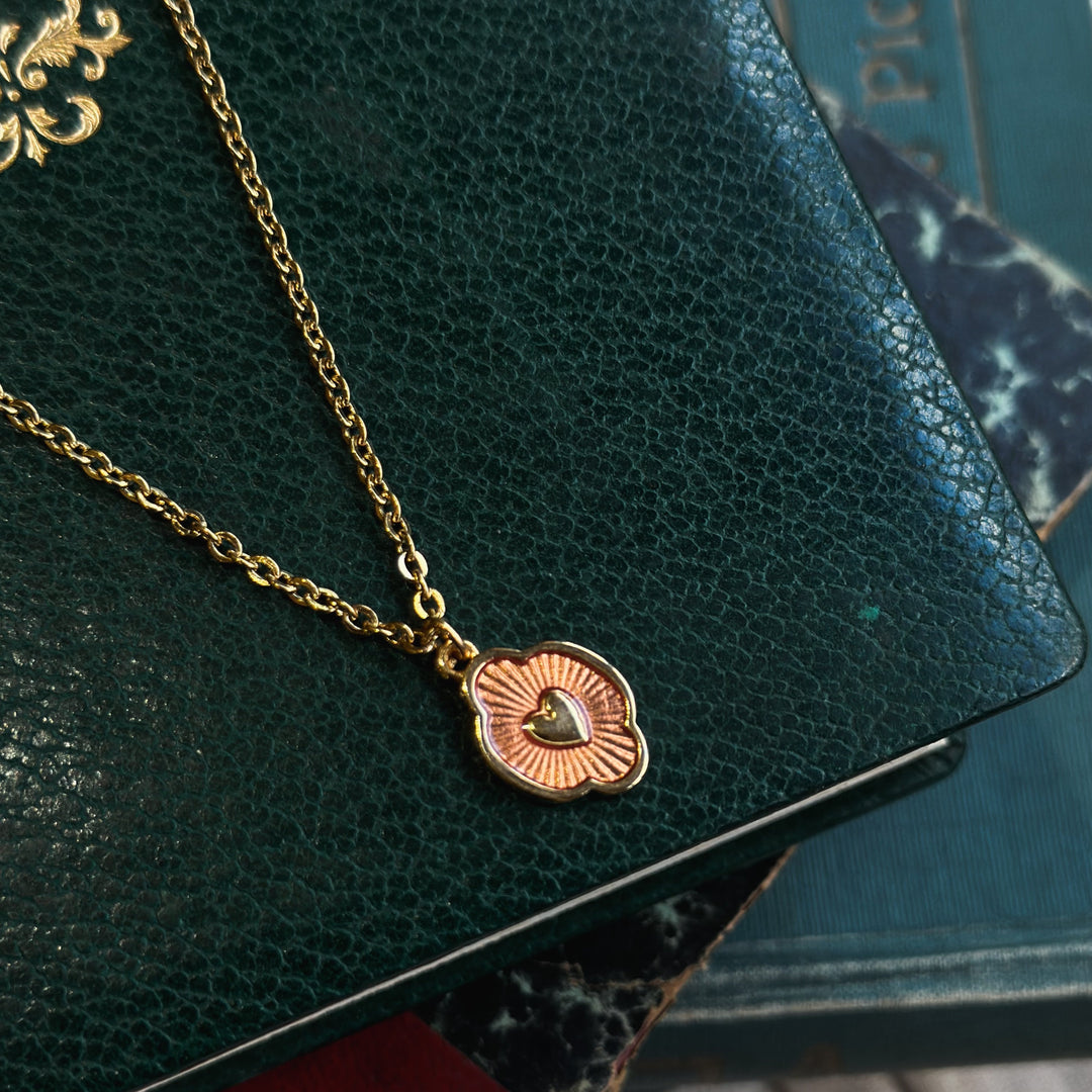 Vintage Heart Neckless Old Pink