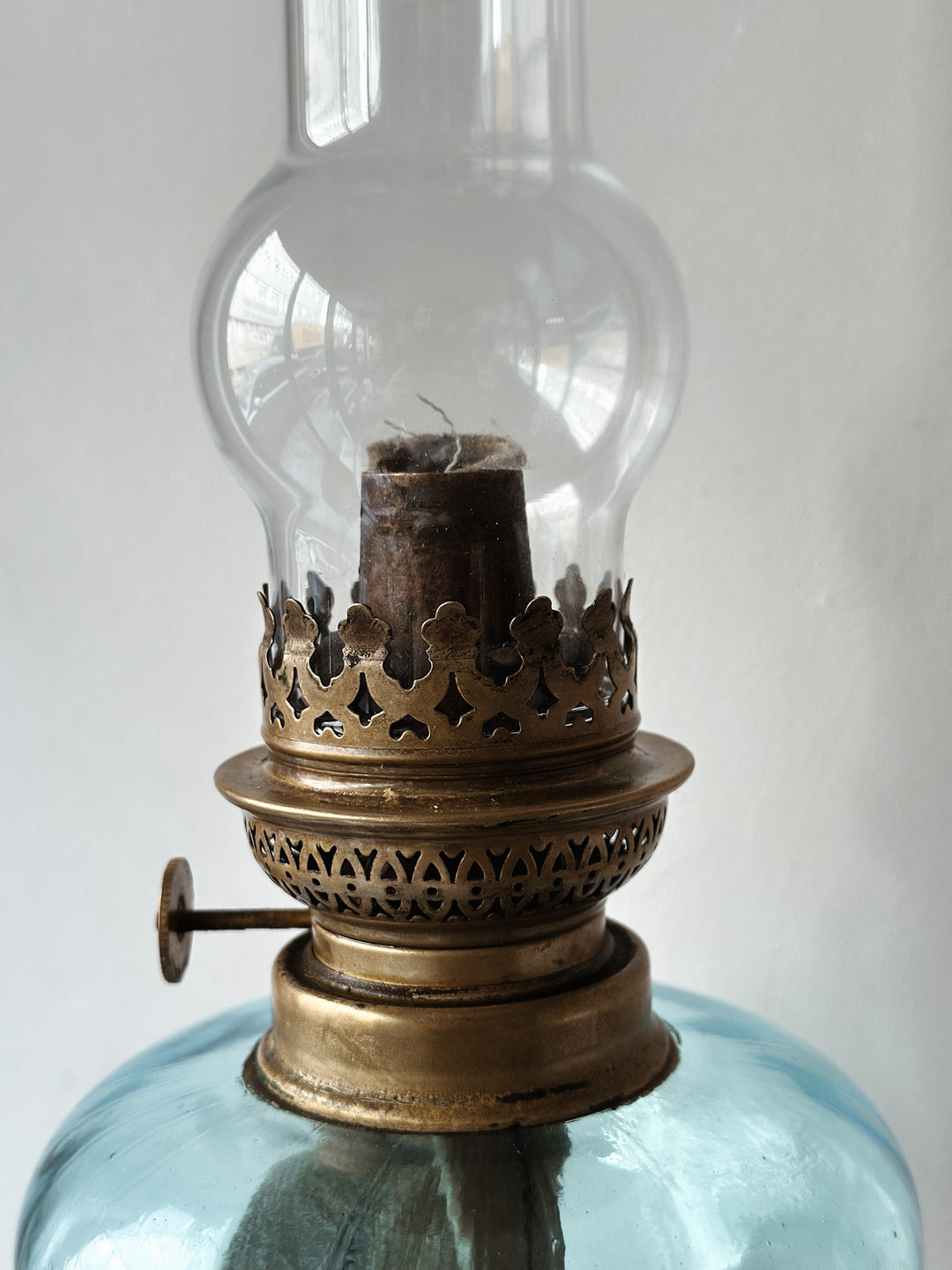 Vintage Tall French Oil Lamp