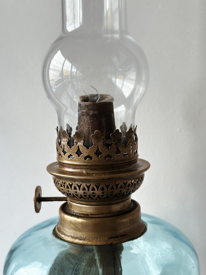Vintage Tall French Oil Lamp