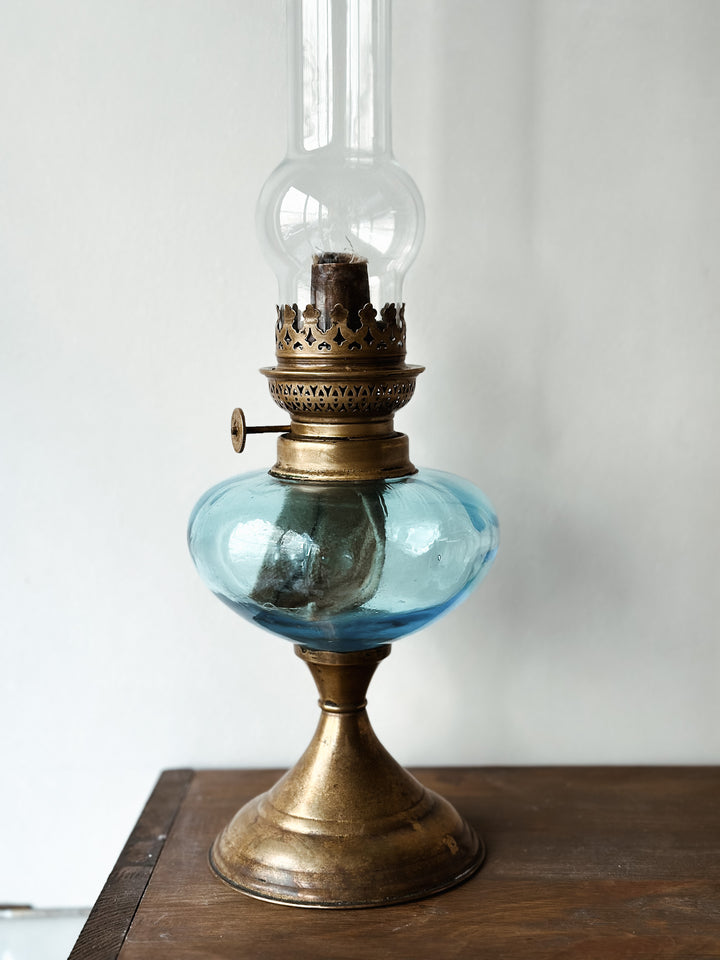 Vintage Tall French Oil Lamp