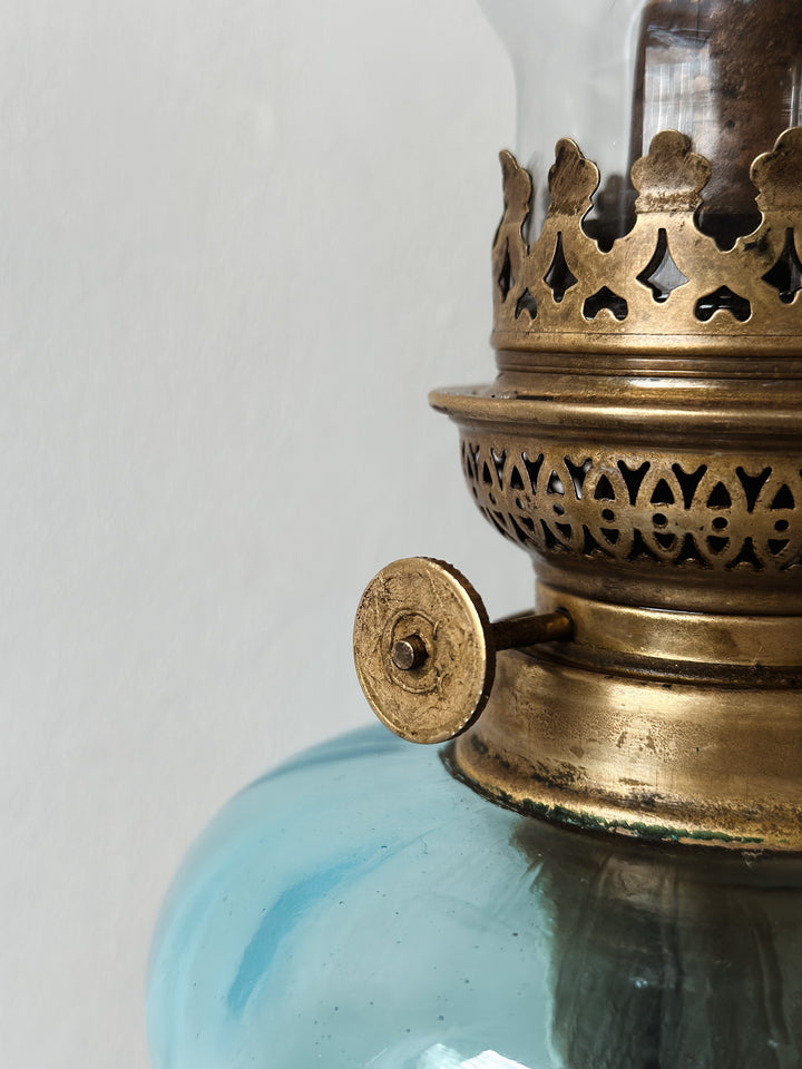 Vintage Tall French Oil Lamp