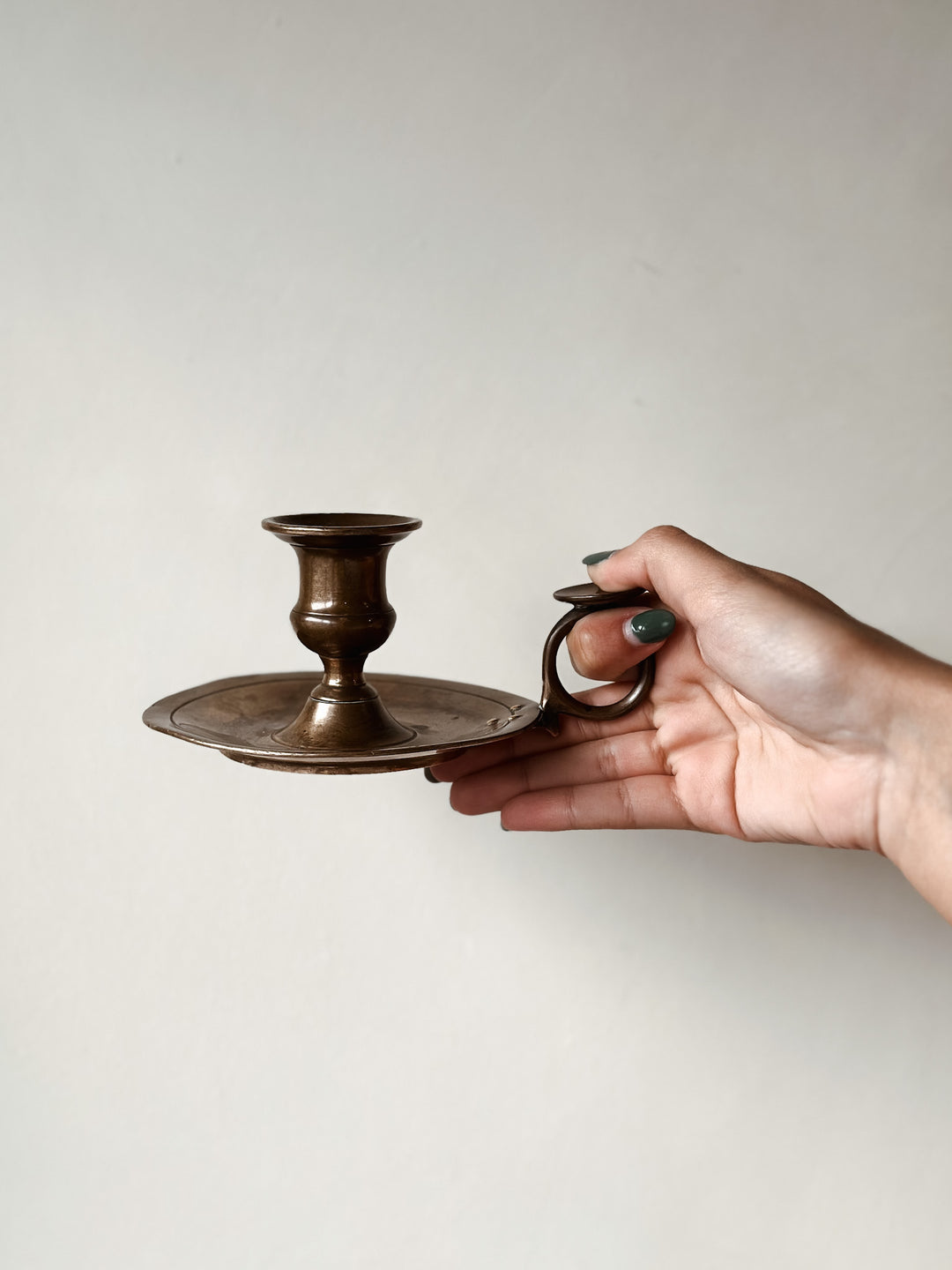 Vintage Walking Brass Candle Holder
