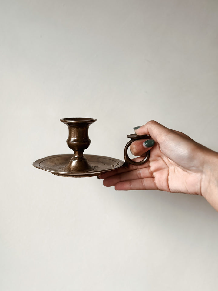 Vintage Walking Brass Candle Holder
