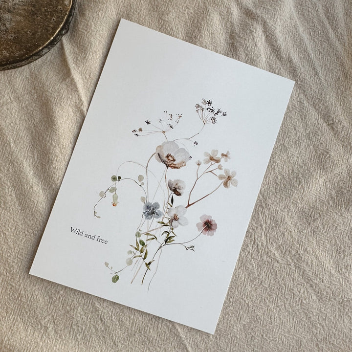 Wild and free floral Card