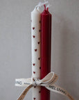 Set de 4 Velas Delgadas - Rojo, Corazones