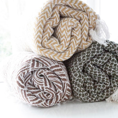 Throw Olive - Net Pattern