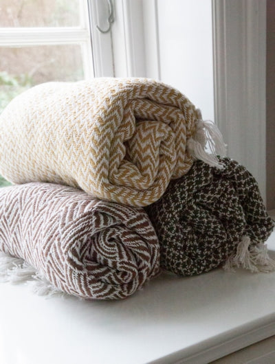 Throw Olive - Net Pattern