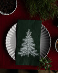 Paper napkin with tree -green
