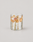 Glass candle holder with flowers - large