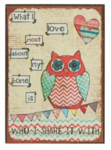 Magnet - Owl on yellow background