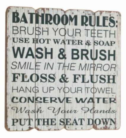 Sign - Bathroom rules