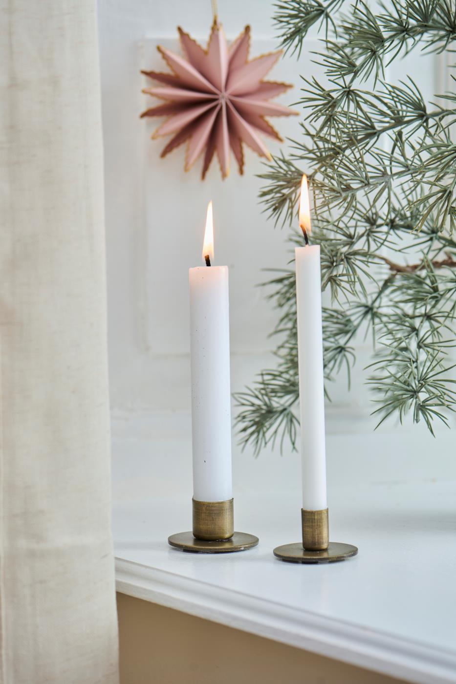 Candle holder - Brass flat base for 2.2cm candle