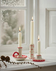Candle holder - Nordic red pattern