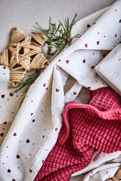 Tea Towel Esther - White With Mustard Flowers