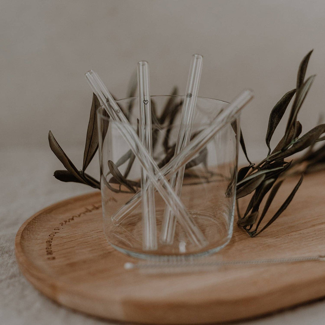 Summer glass straws - set of 4