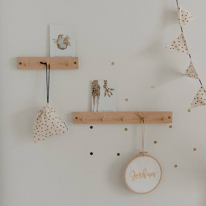 Hook rack with card holder