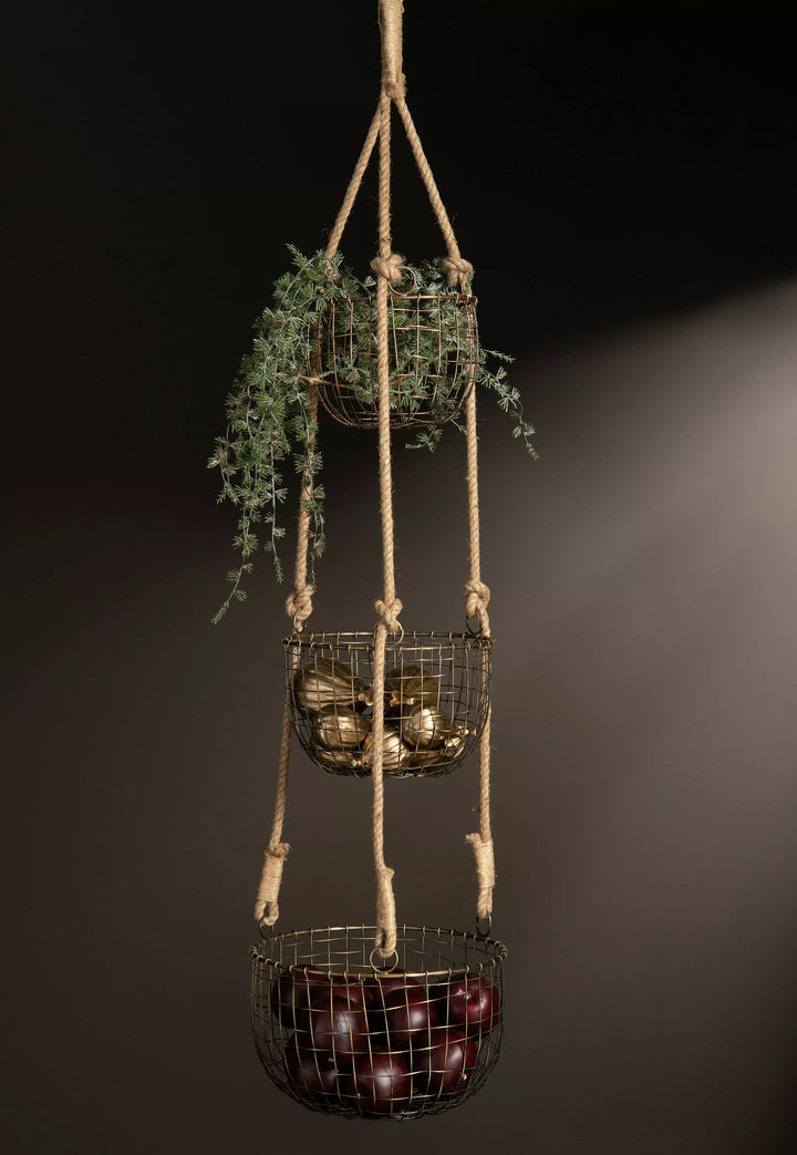 Baskets Metal Hanging -set of 3