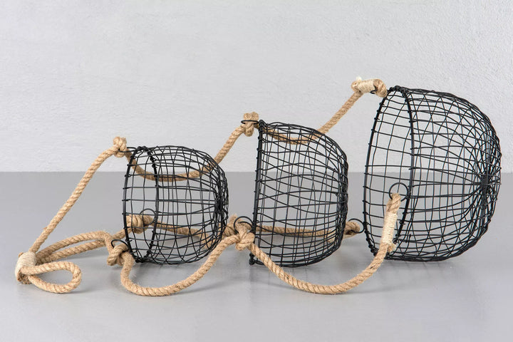 Baskets Metal Hanging -set of 3