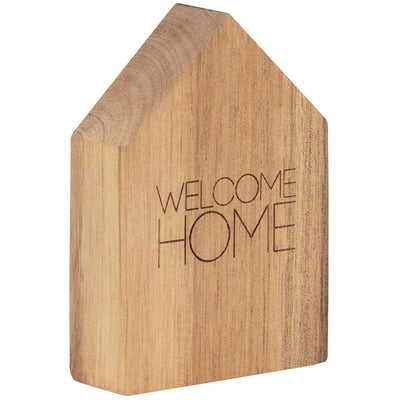 WOODEN HOUSES SET OF 3 "WELCOME HOME"