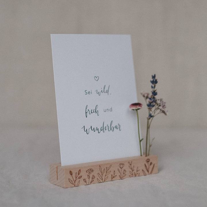 Card and flower holder flower meadow