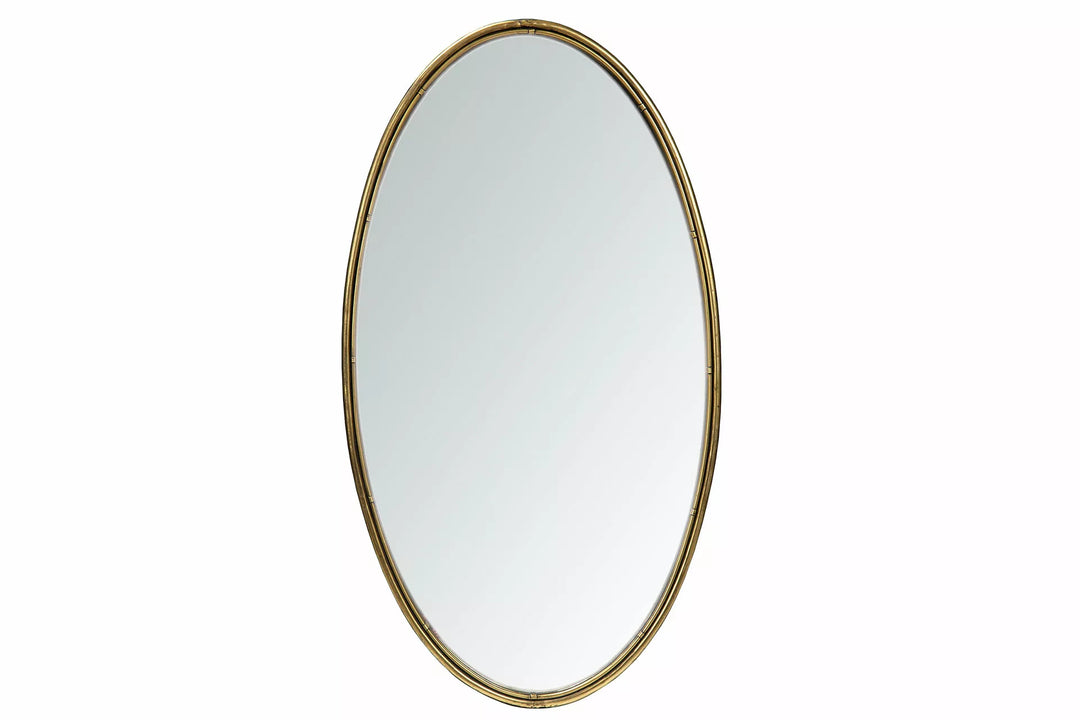 Mirror Oval Antique Brass