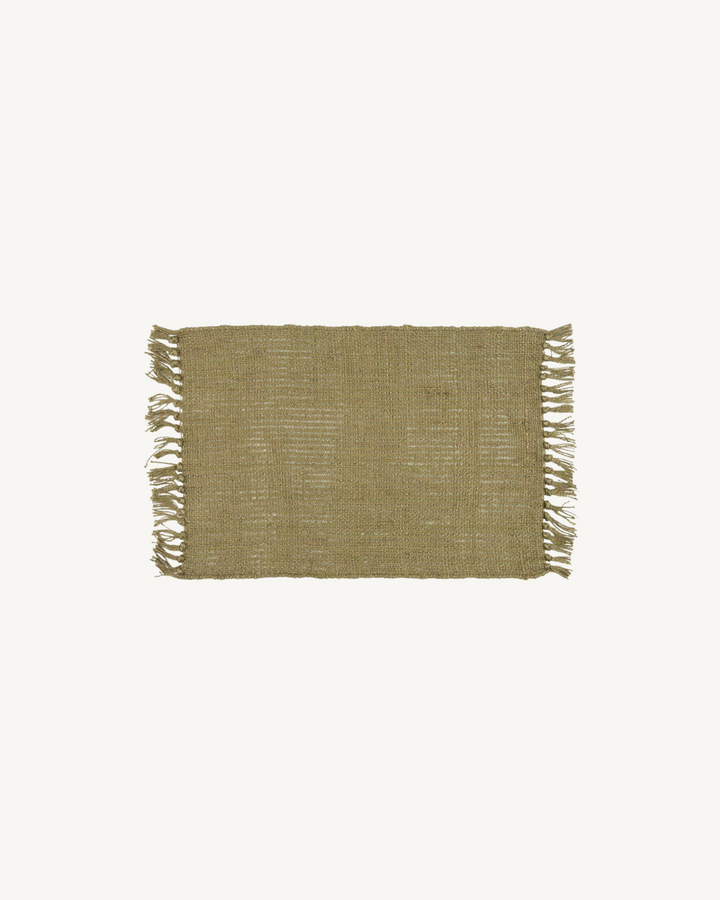 Place mat olive green jute